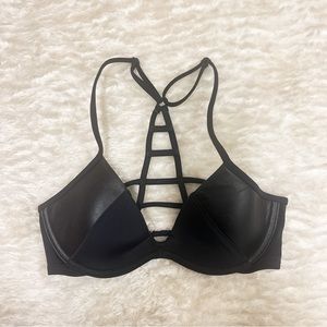 PINK black bikini top